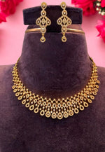 Load image into Gallery viewer, Party wear simple short necklace with gold finishing
