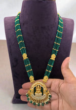 Load image into Gallery viewer, Beautiful beads haram with green beads and Laxmi Devi motive pendant