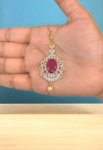 Load image into Gallery viewer, Stunning Gj polish tikka with pink stone -perfect for any occasion
